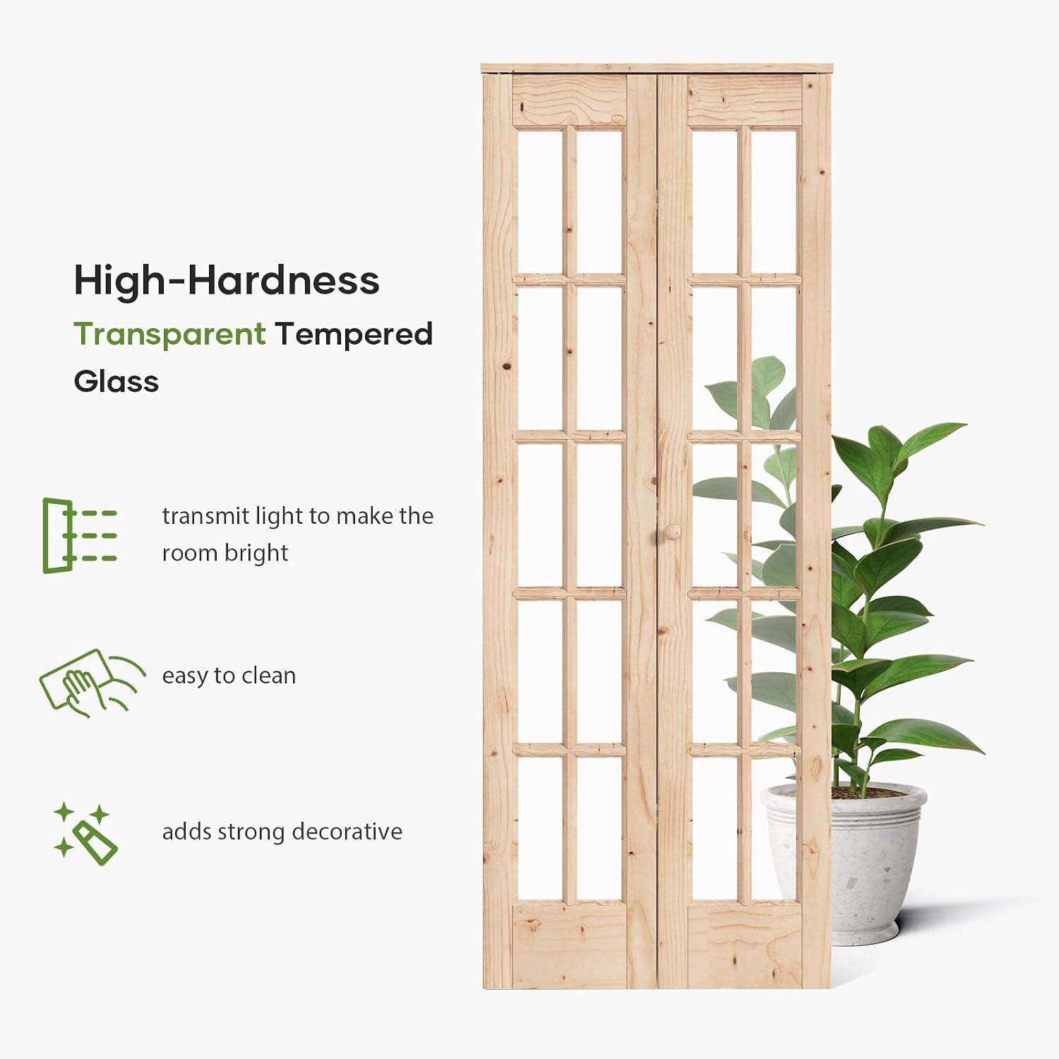 Glass Preassembled Bifold Closet Door