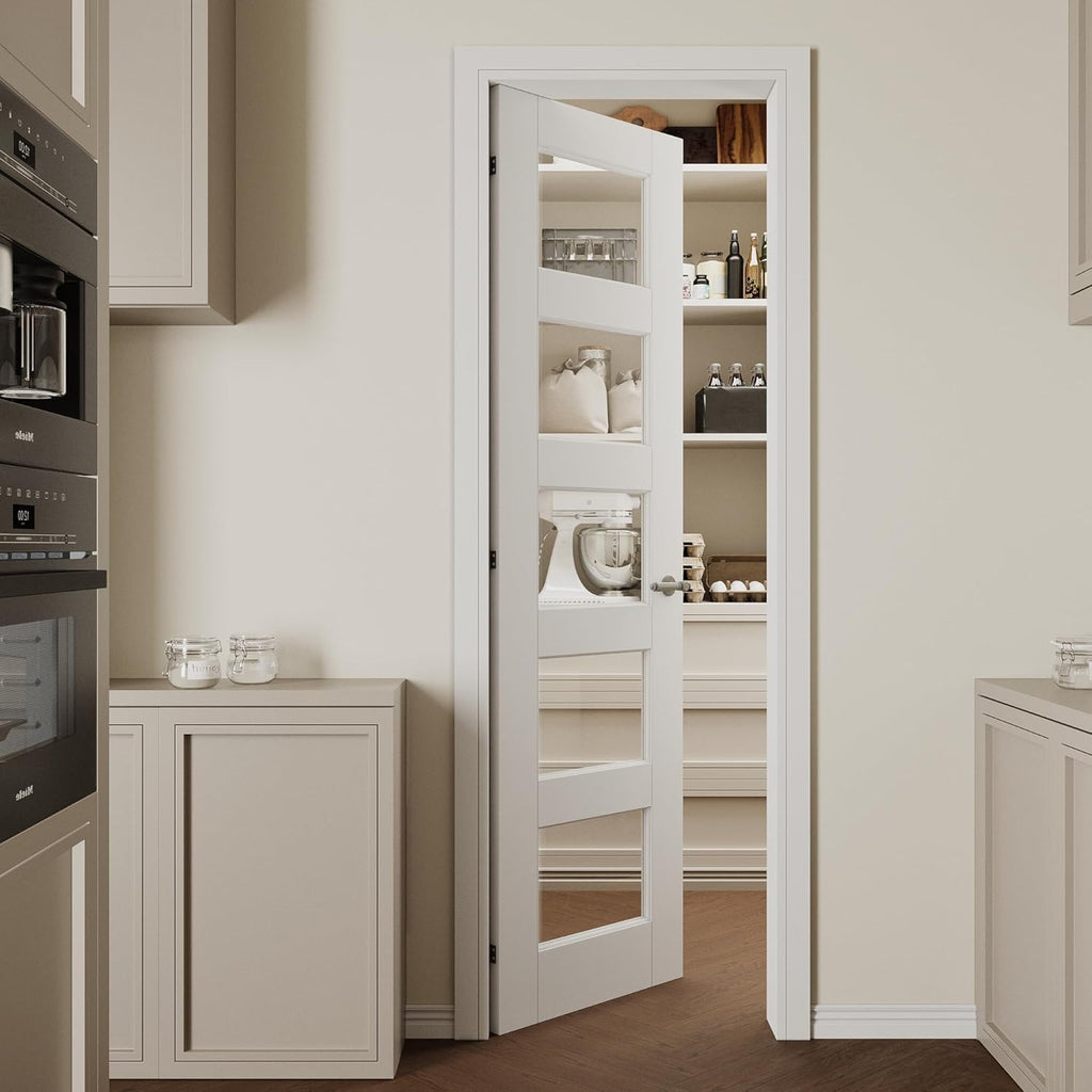White 5-Panel Glass Interior Door