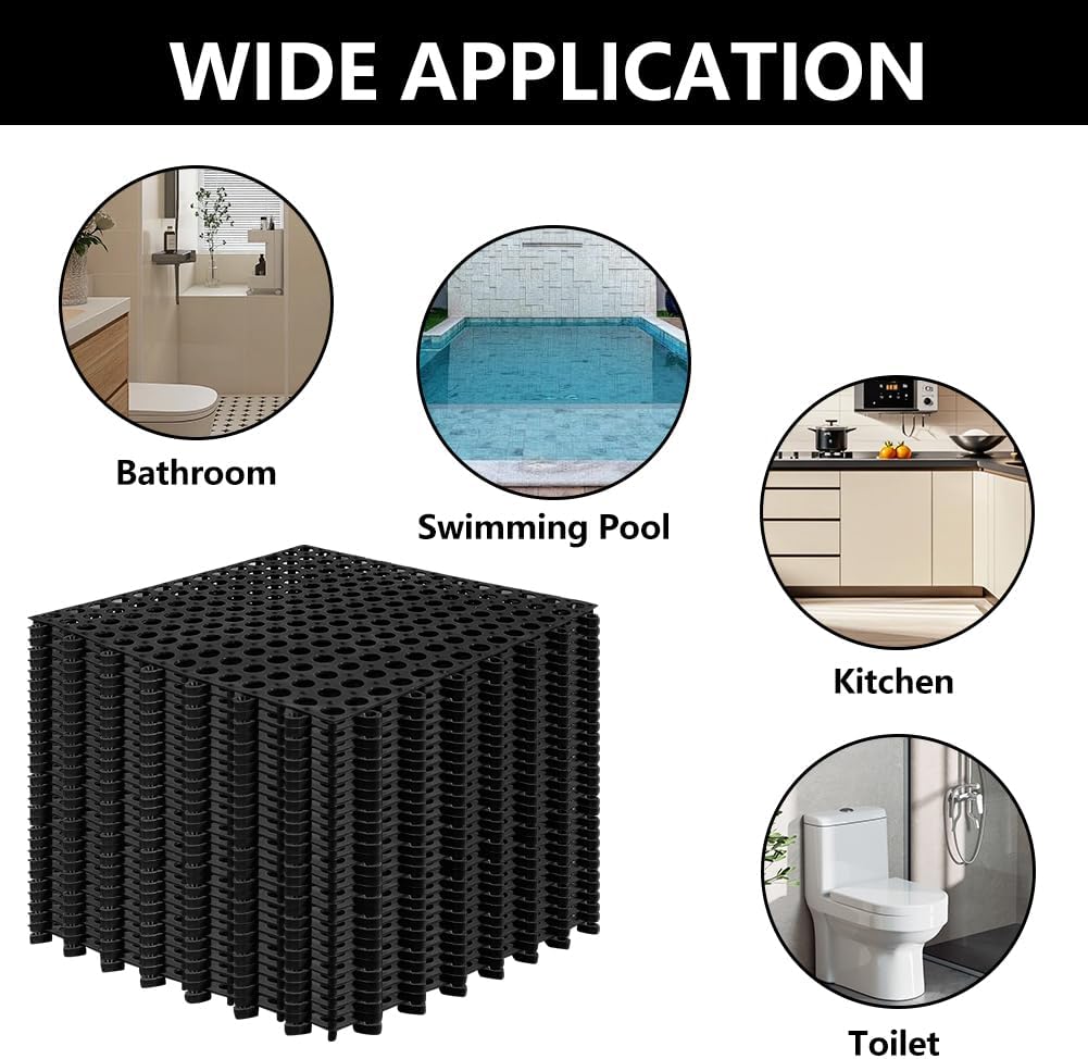 Black Drainage Interlocking Floor Tiles