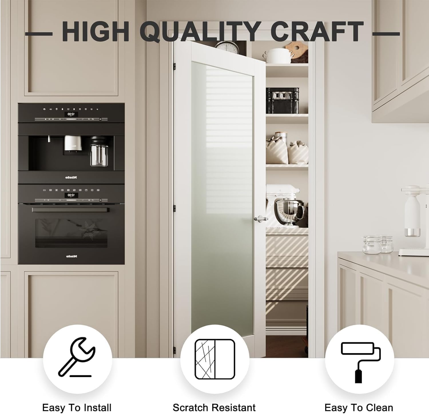 White Clear Glass Interior Slab Door