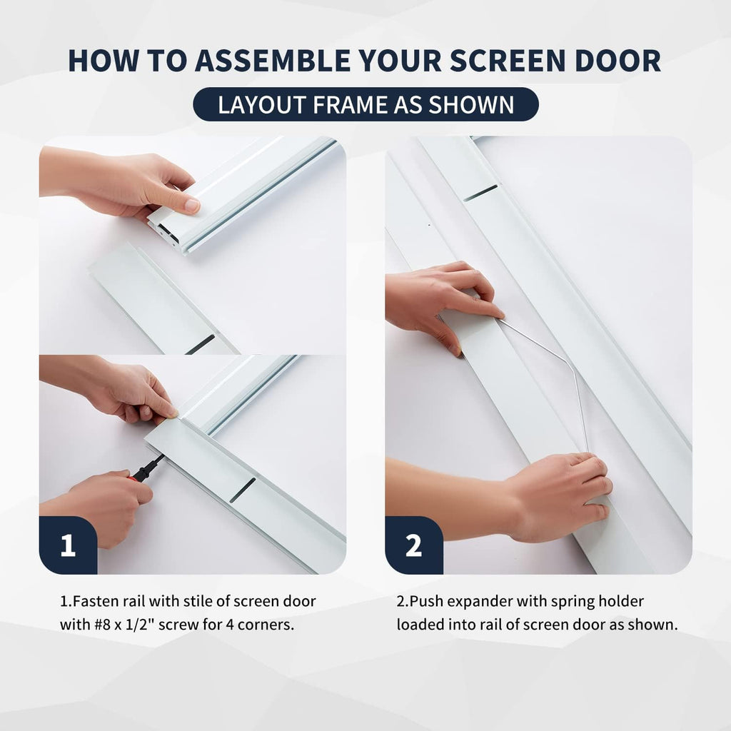White Heavy Duty Sliding Screen Door