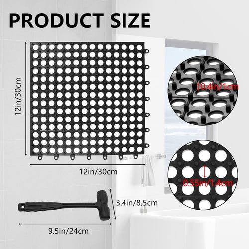 Black Drainage Interlocking Floor Tiles