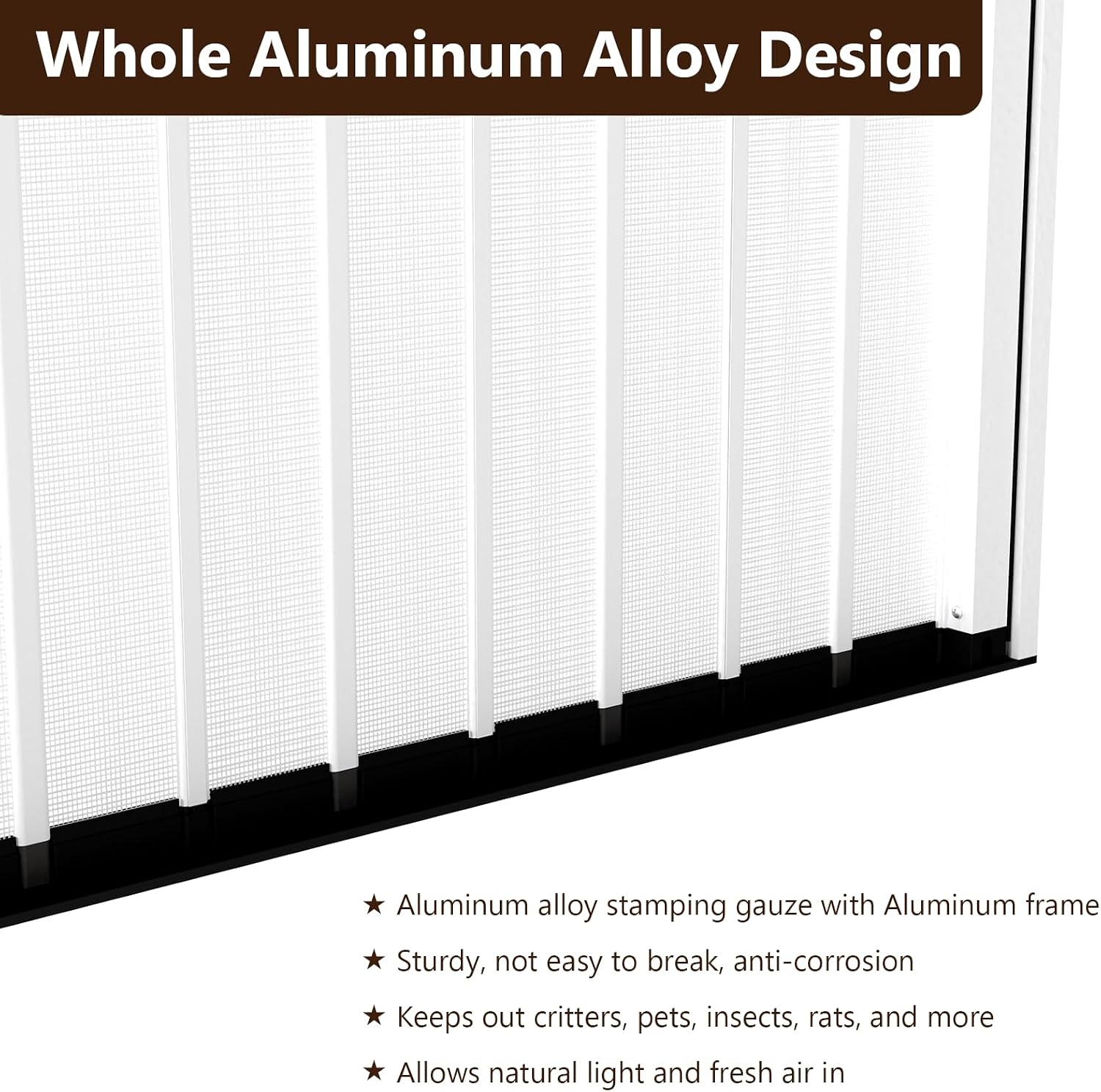 White Lockable Pet Proof Screen Door