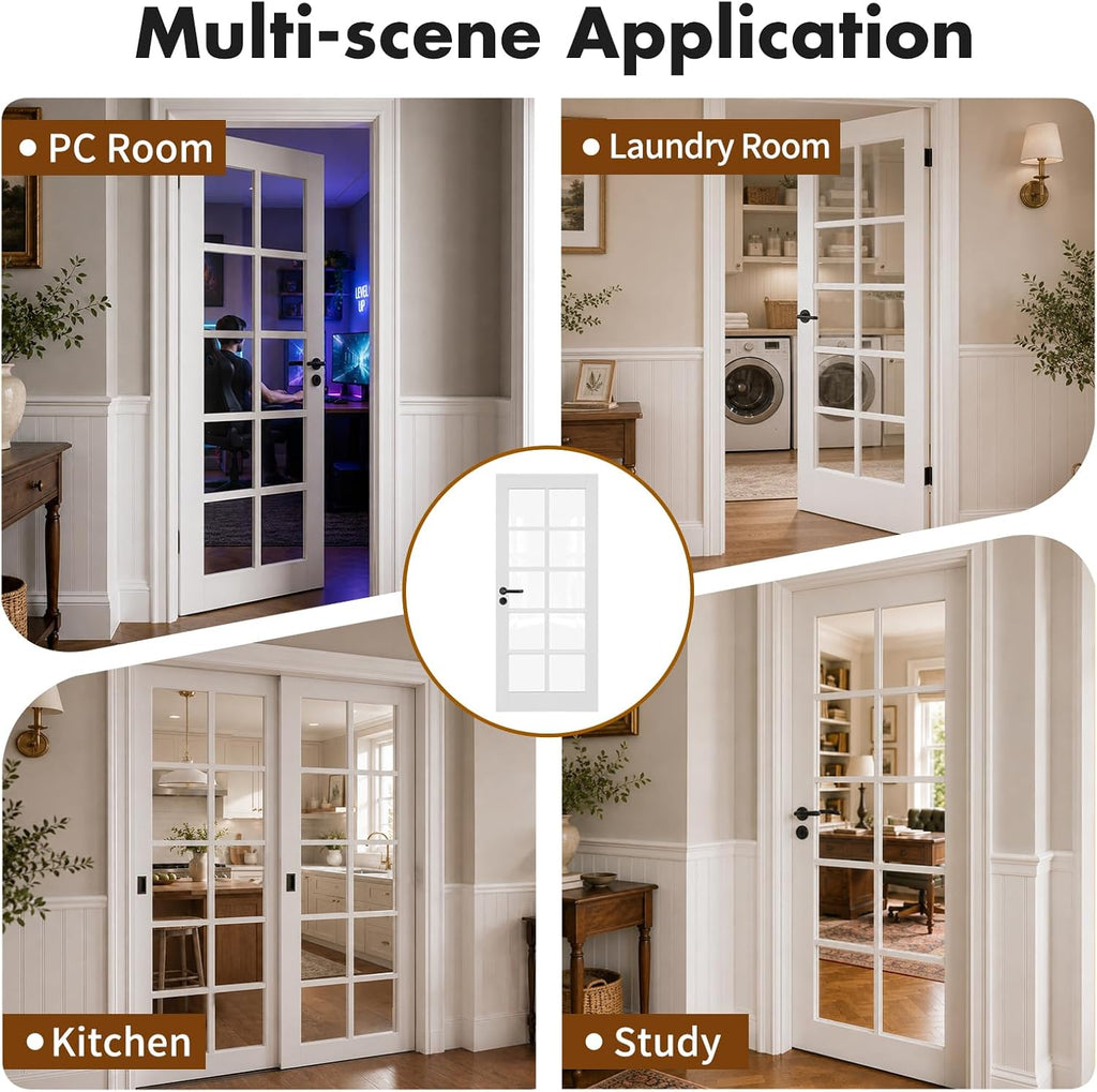 Ten Grid Glass DIY French Interior Door