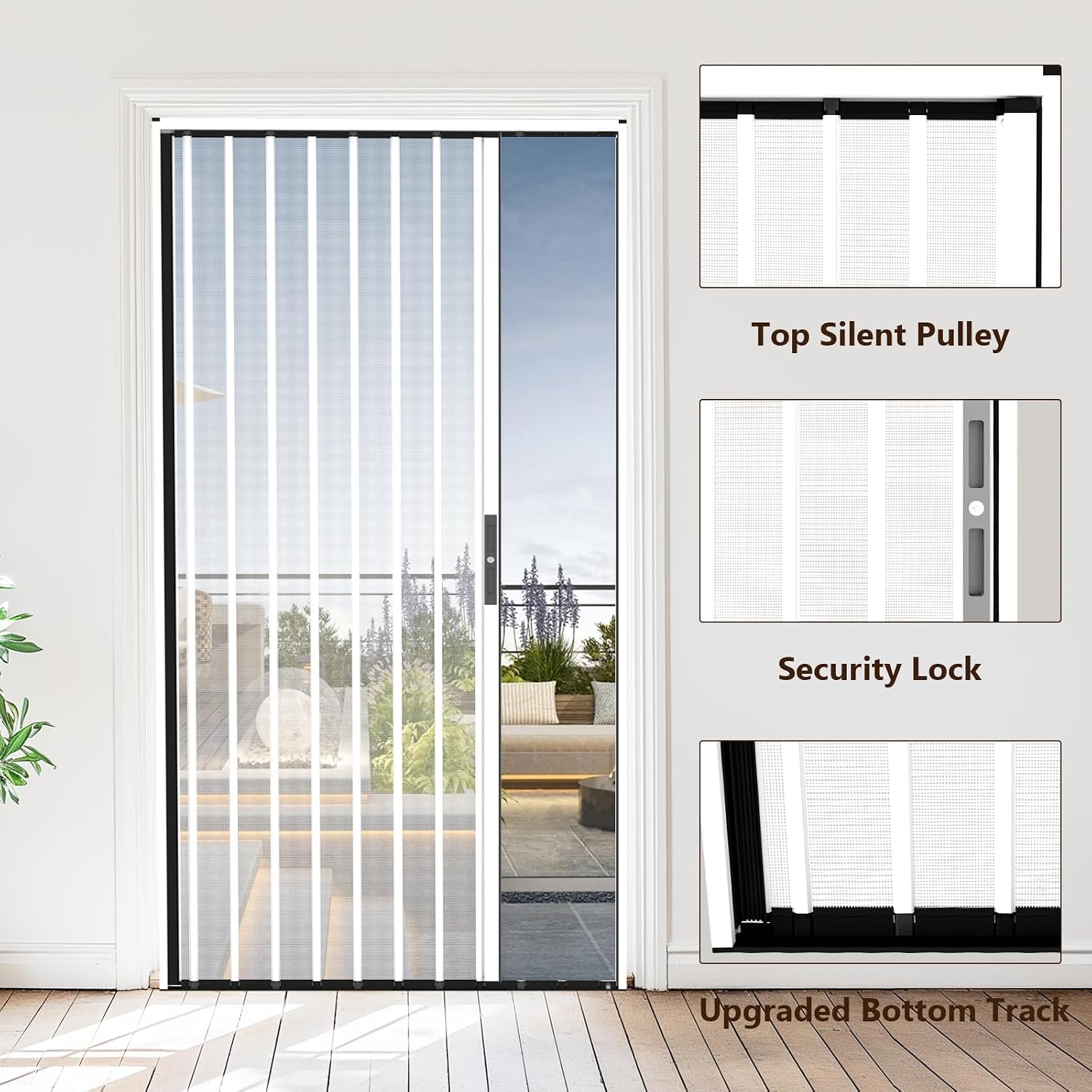 White Lockable Pet Proof Screen Door