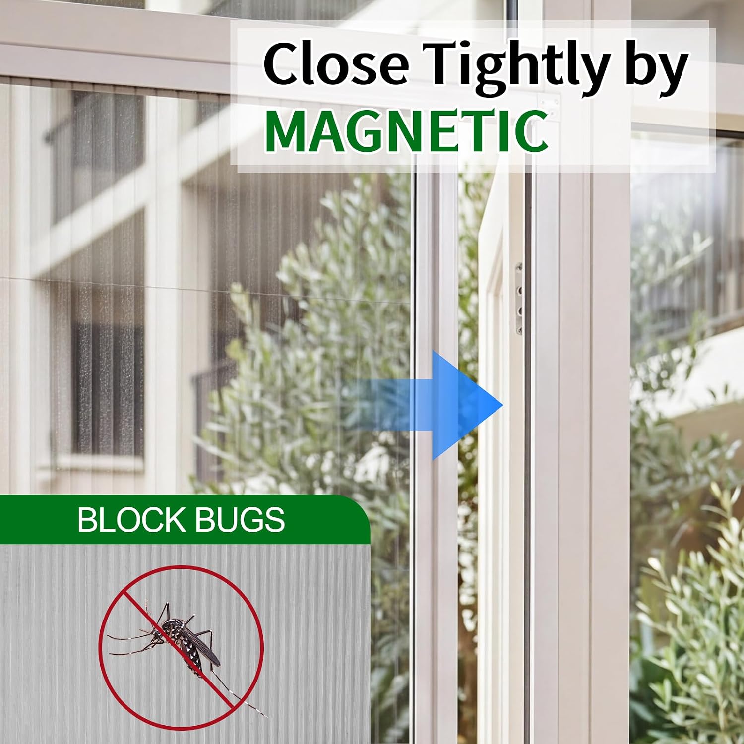 White No-Drill Retractable Screen Door