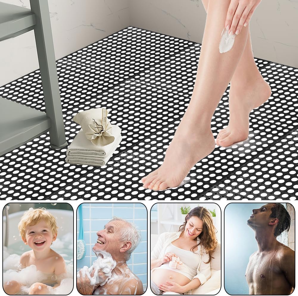 Black Drainage Interlocking Floor Tiles