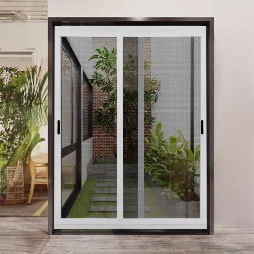 White Heavy Duty Sliding Screen Door