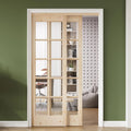 Glass Wood Sliding Closet Barn Door