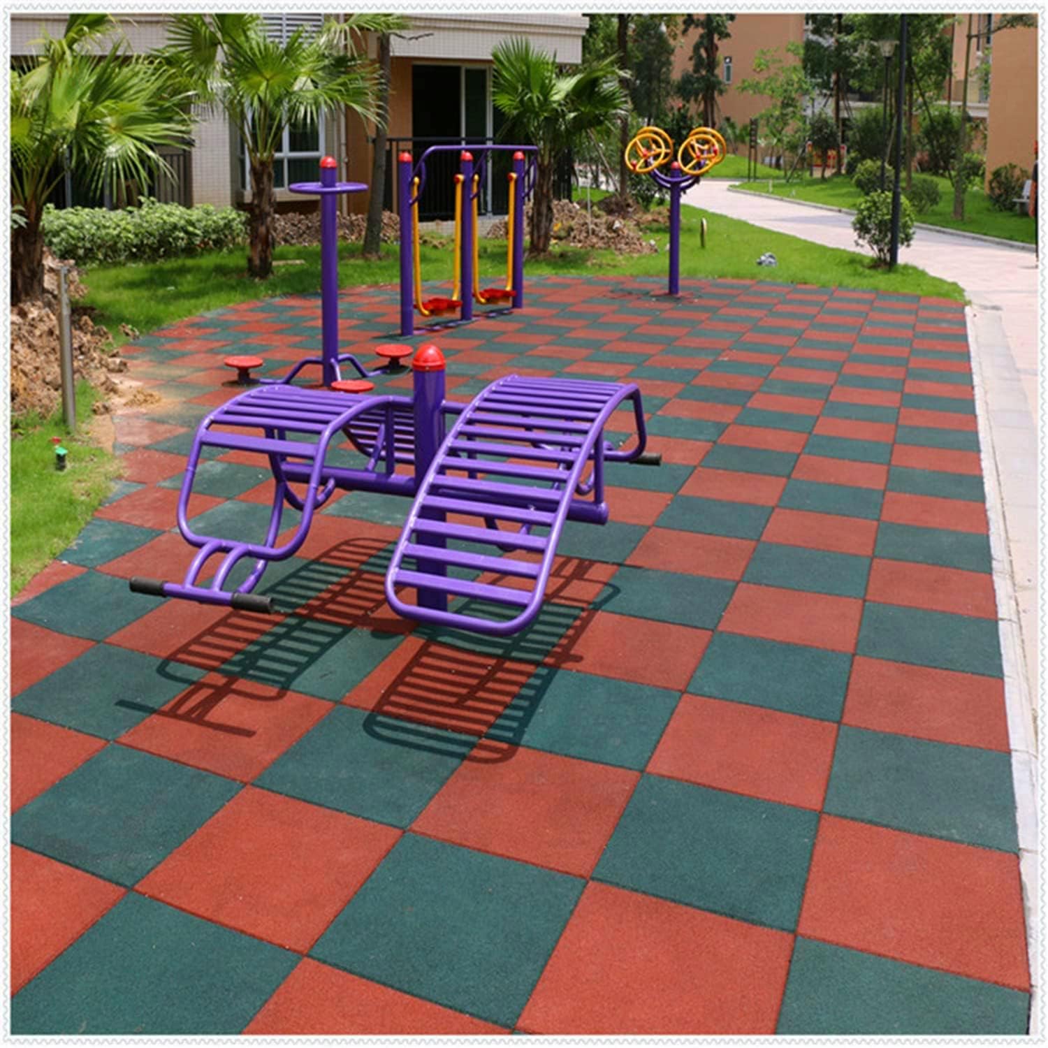 Green Heavy Duty Non Slip Rubber Tiles