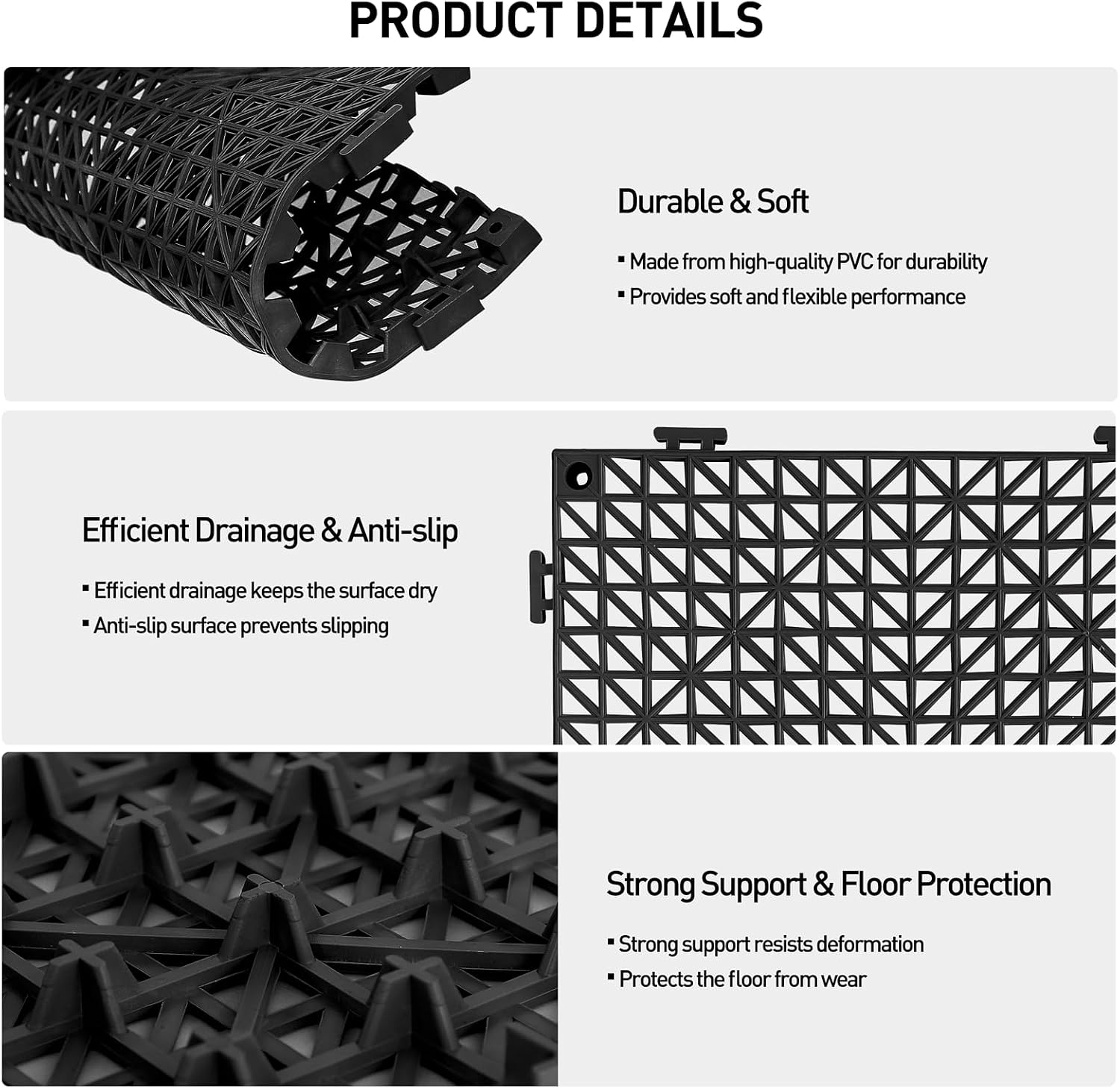 Soft PVC Non Slip Drainage Floor Mats
