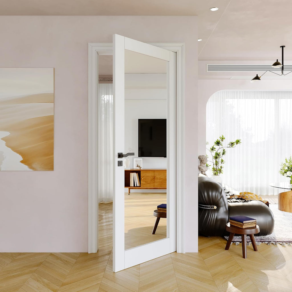 White Mirror Single Panel Interior Door