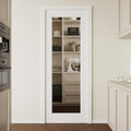 White Clear Glass Interior Slab Door