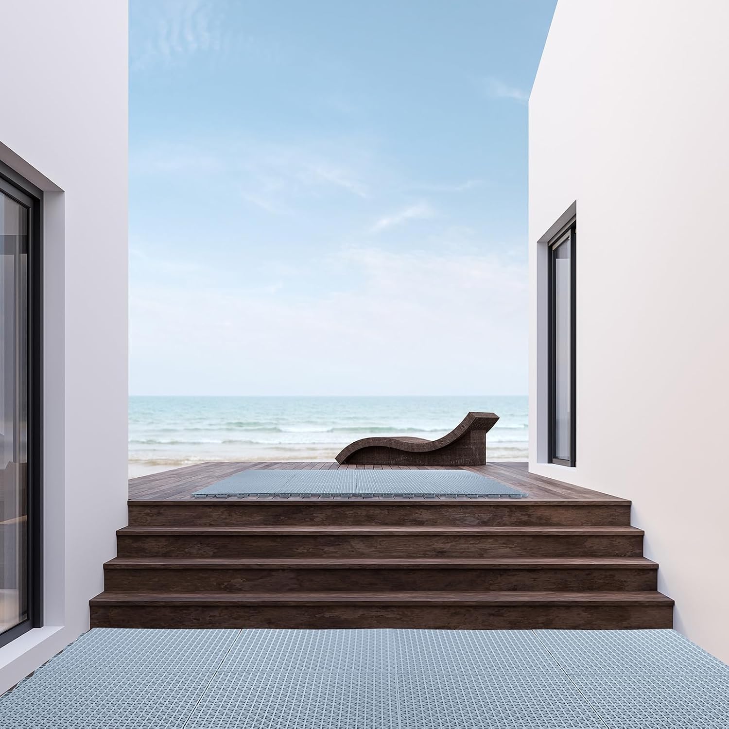 Non Slip Drainage Interlocking Floor Tiles