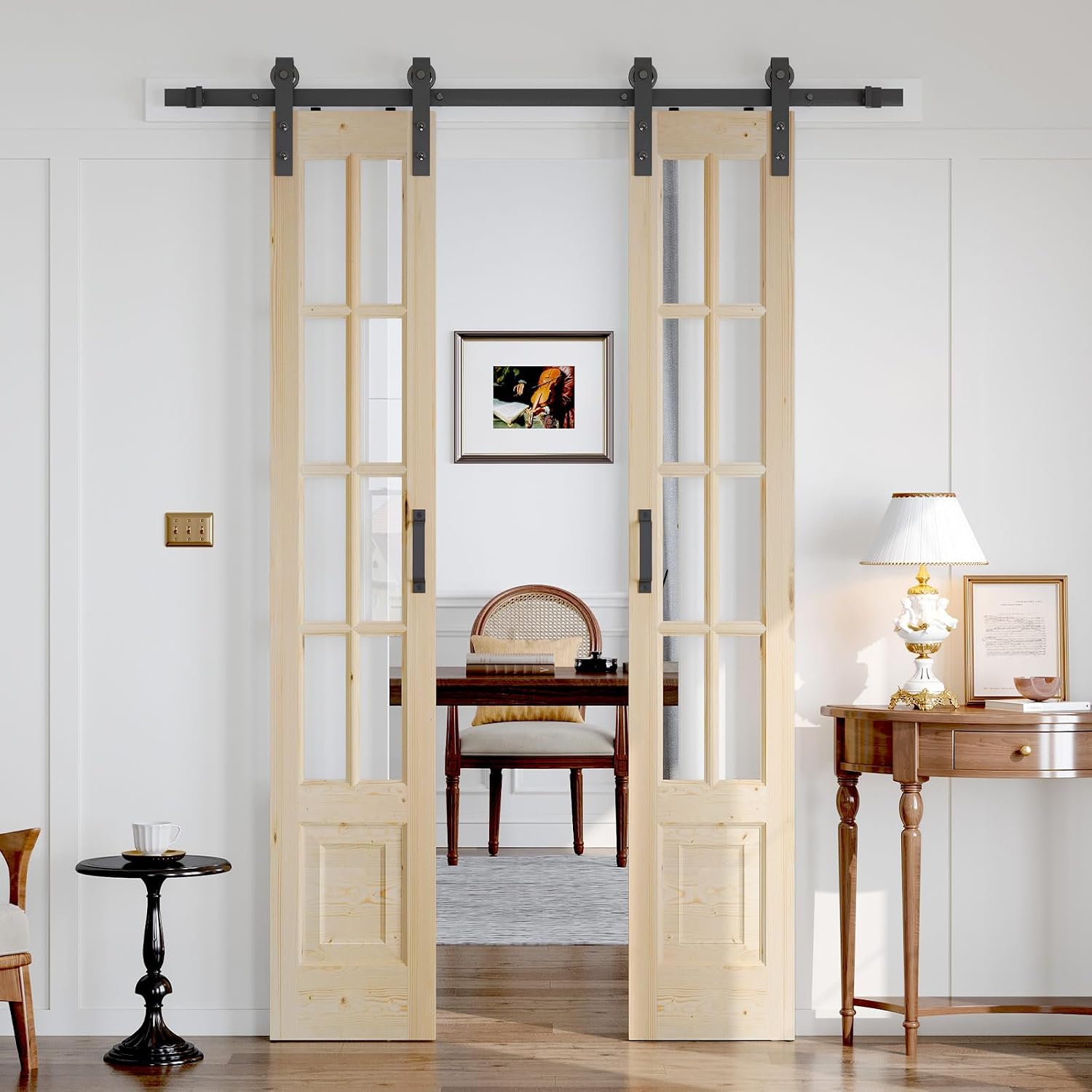 Glass Wood Preassembled French Door