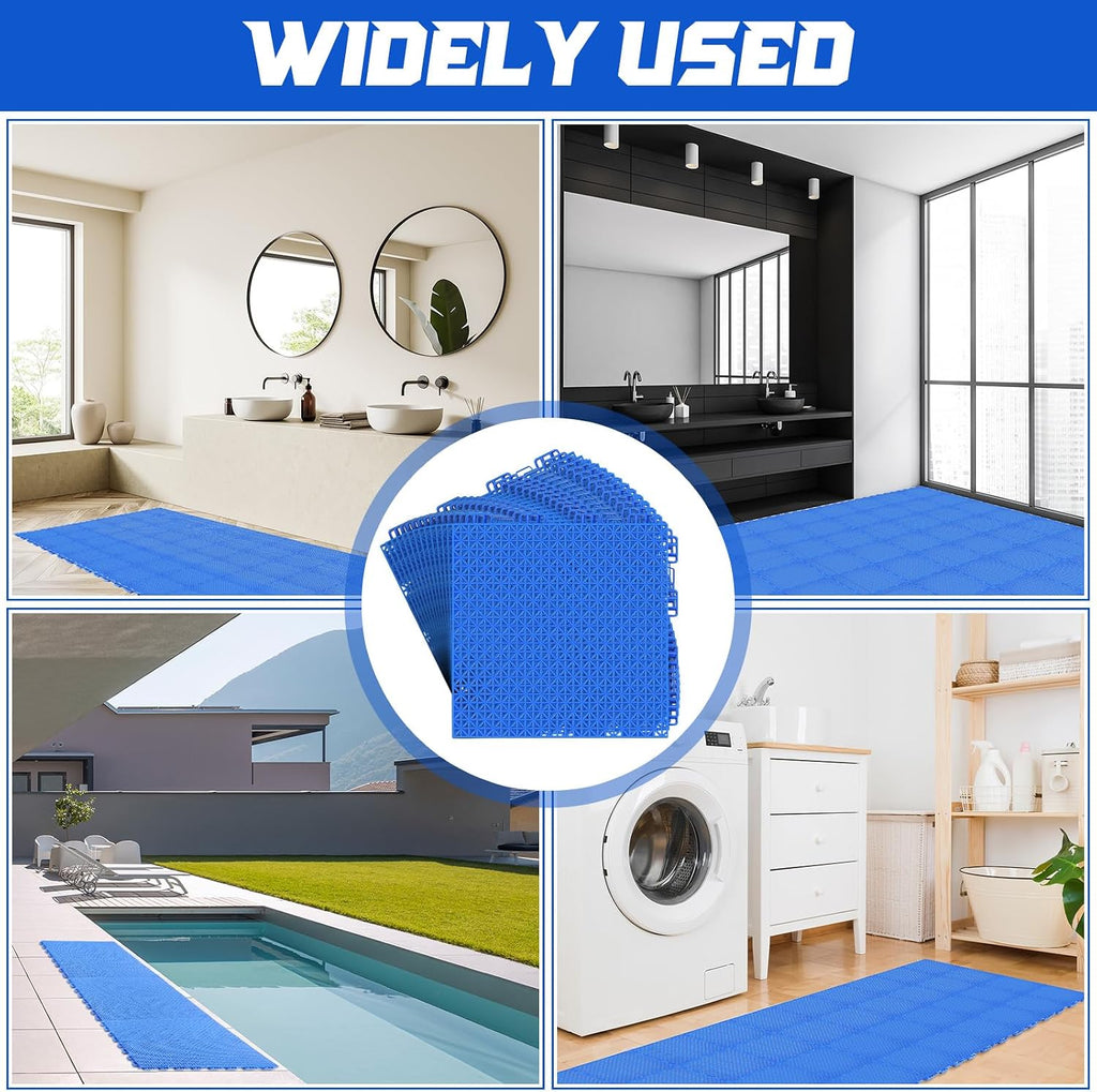 Blue Drainage Interlocking Cushion Floor Tiles