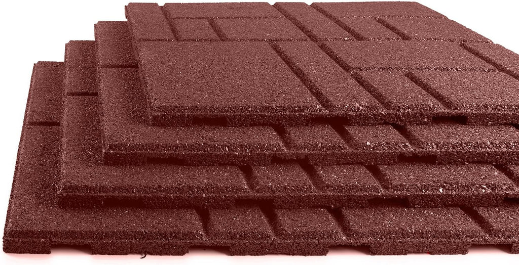 Red Squarescape Interlocking Rubber Tiles
