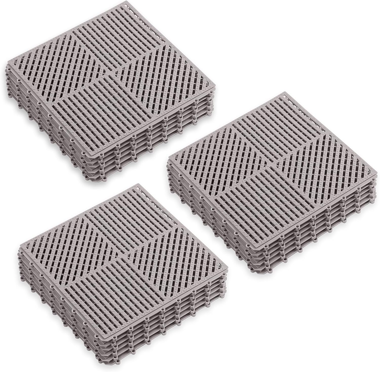 Gray Drainage Hole Interlocking Floor Tiles