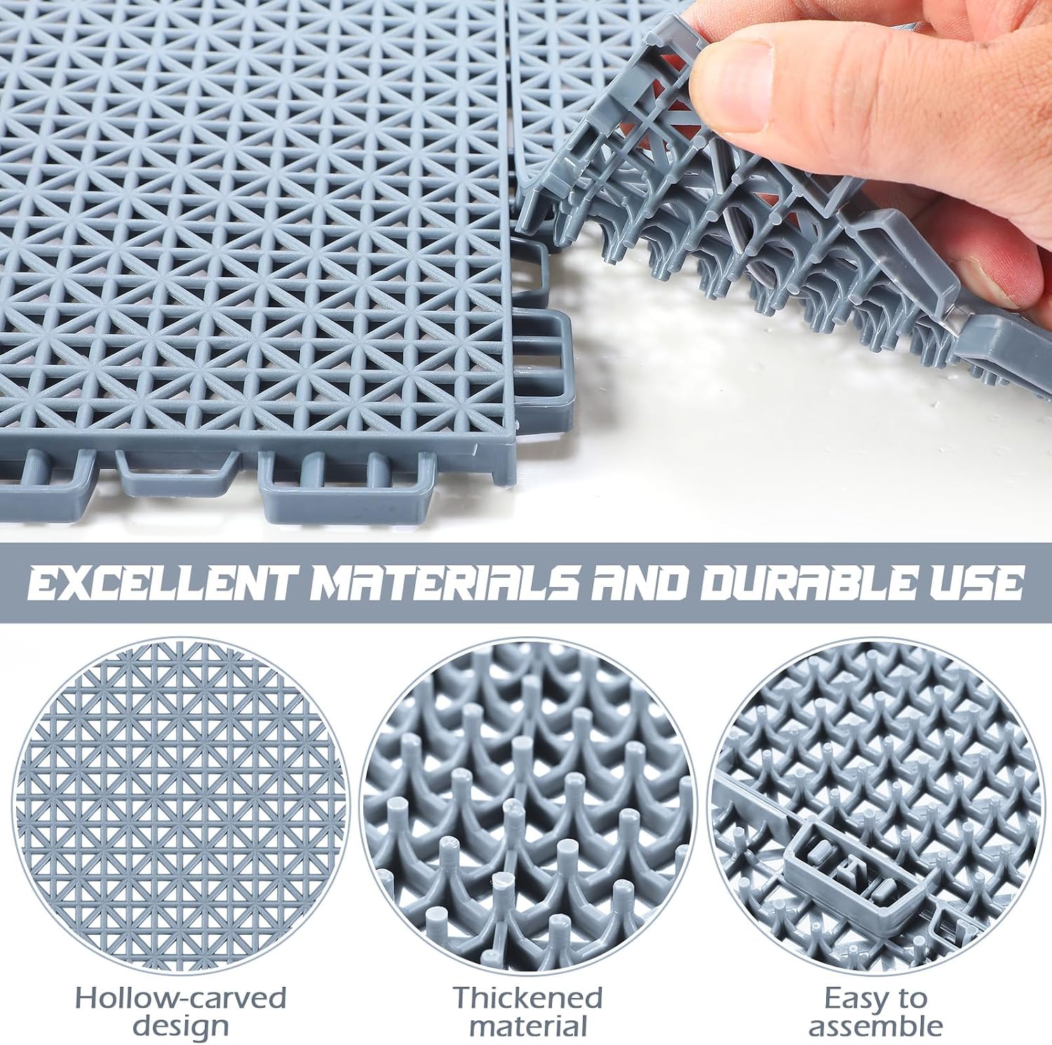 Non Slip Drainage Interlocking Floor Tiles