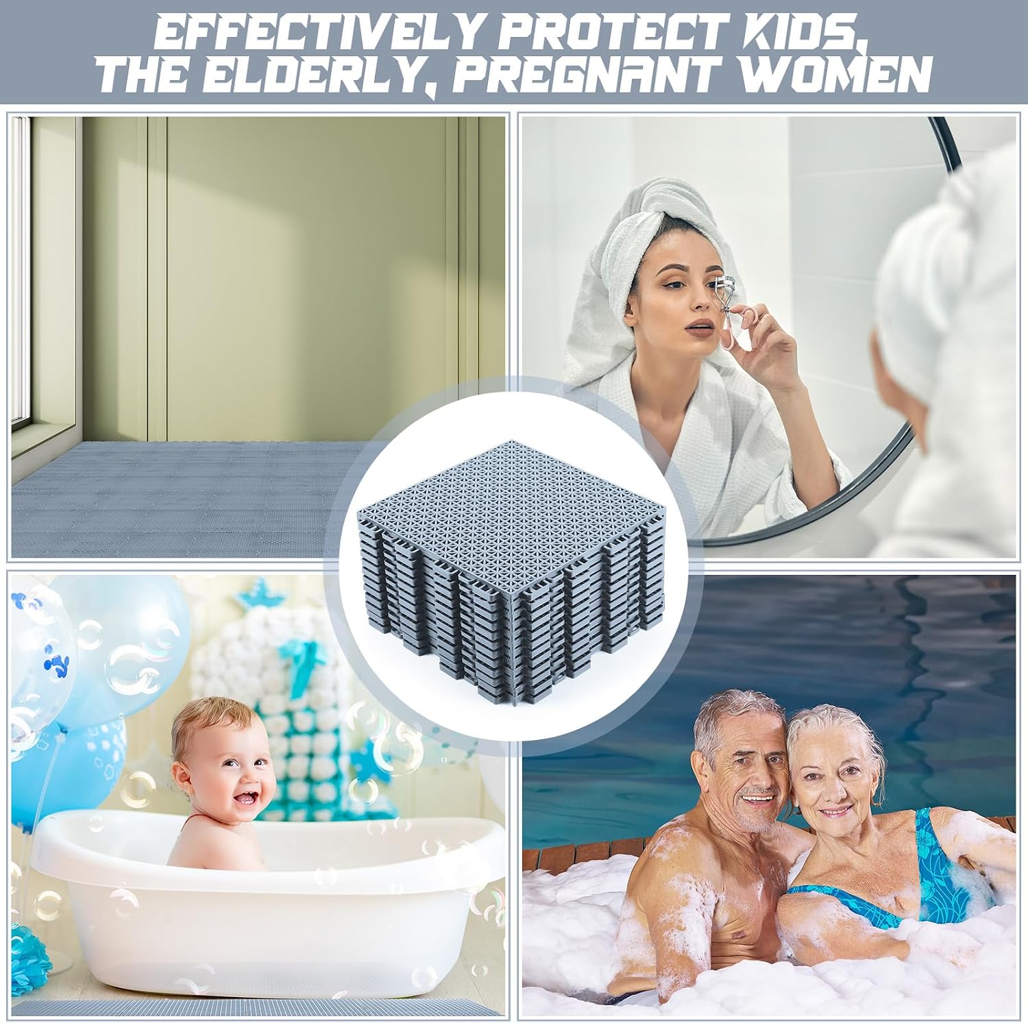 Non Slip Drainage Interlocking Floor Tiles