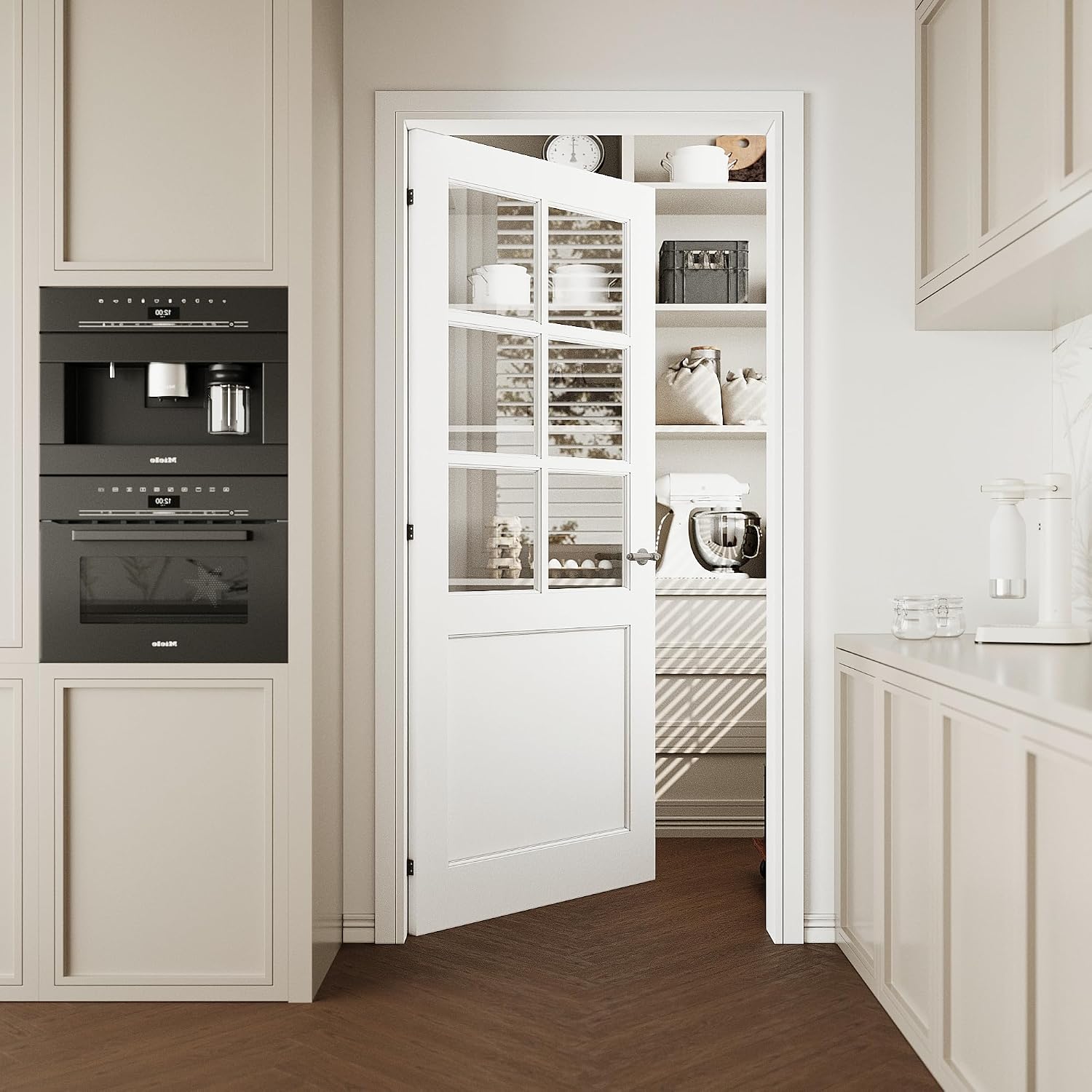White Glass French Style Interior Door