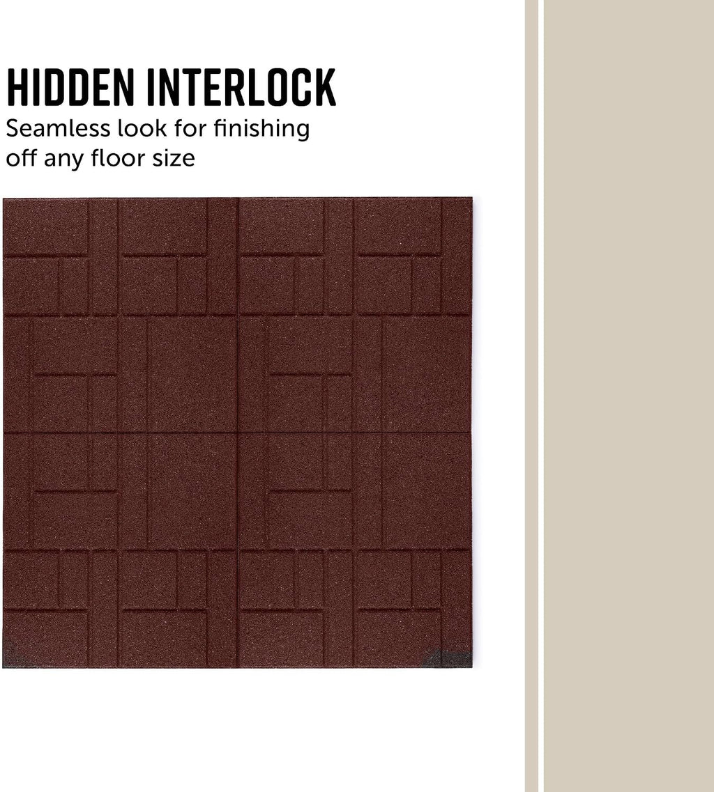 Red Squarescape Interlocking Rubber Tiles