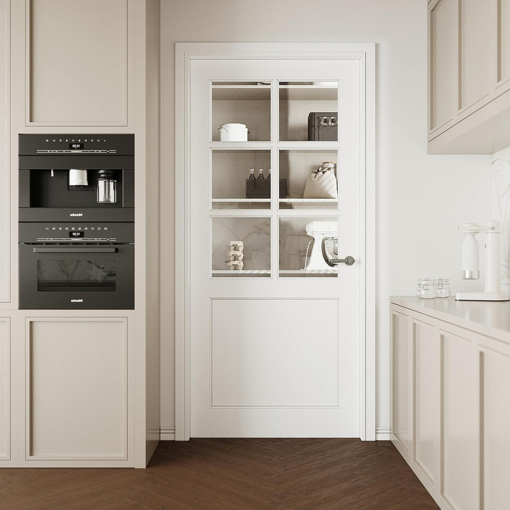 White Glass French Style Interior Door
