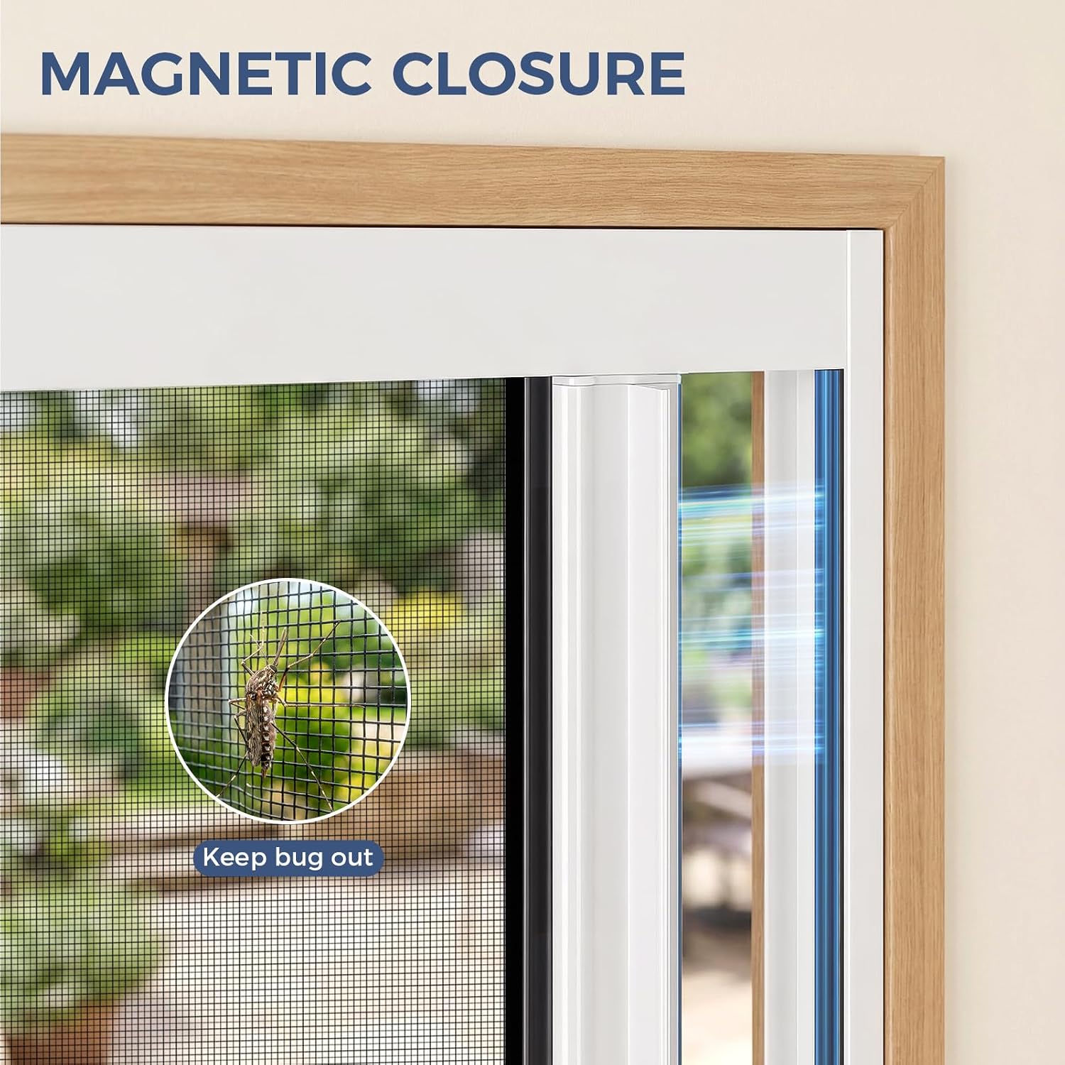 White Adjustable Retractable Screen Door