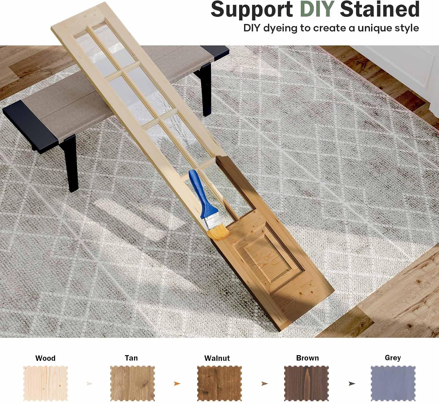 Glass Wood Preassembled French Door