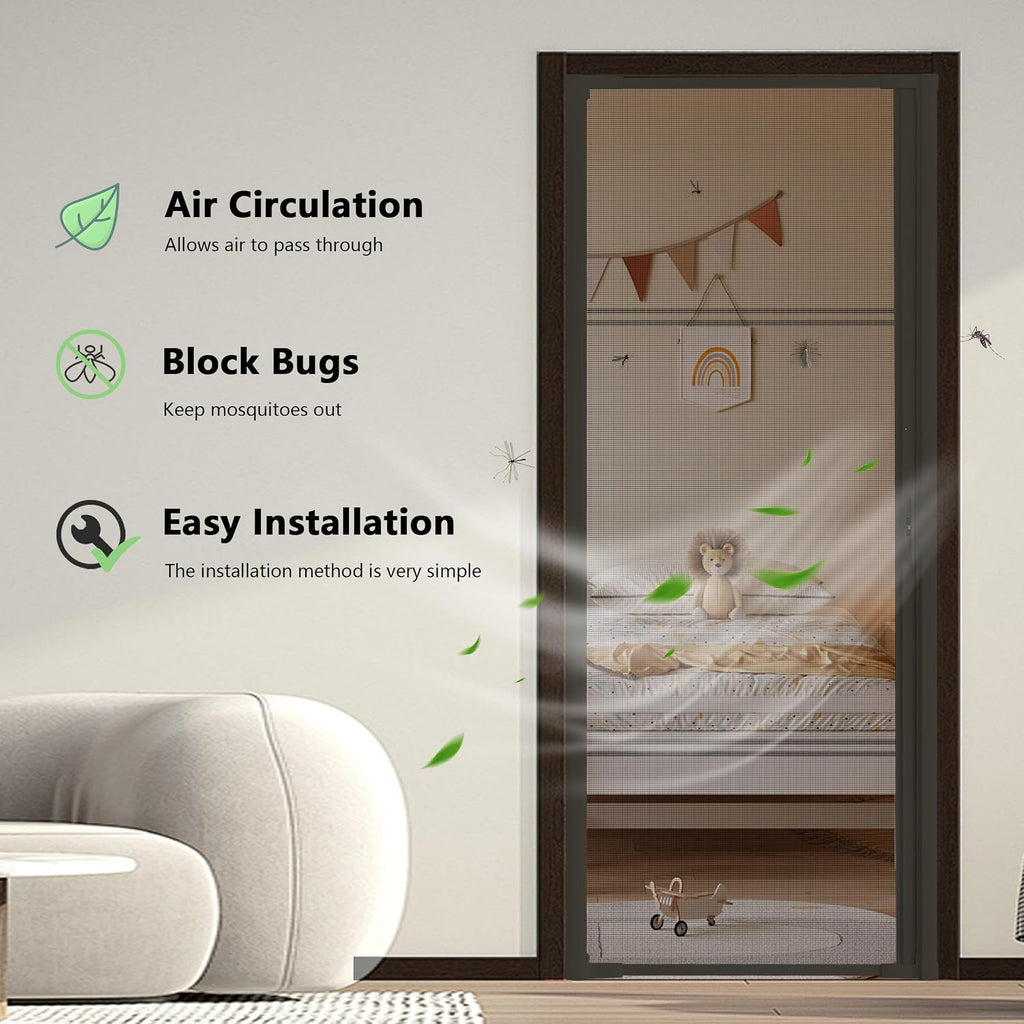 Brown Invisible Retractable Screen Door