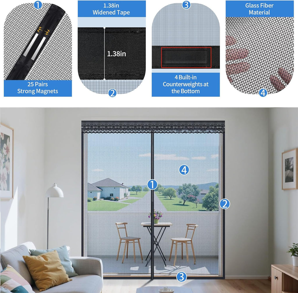 Sliding Magnetic Retractable Screen Door