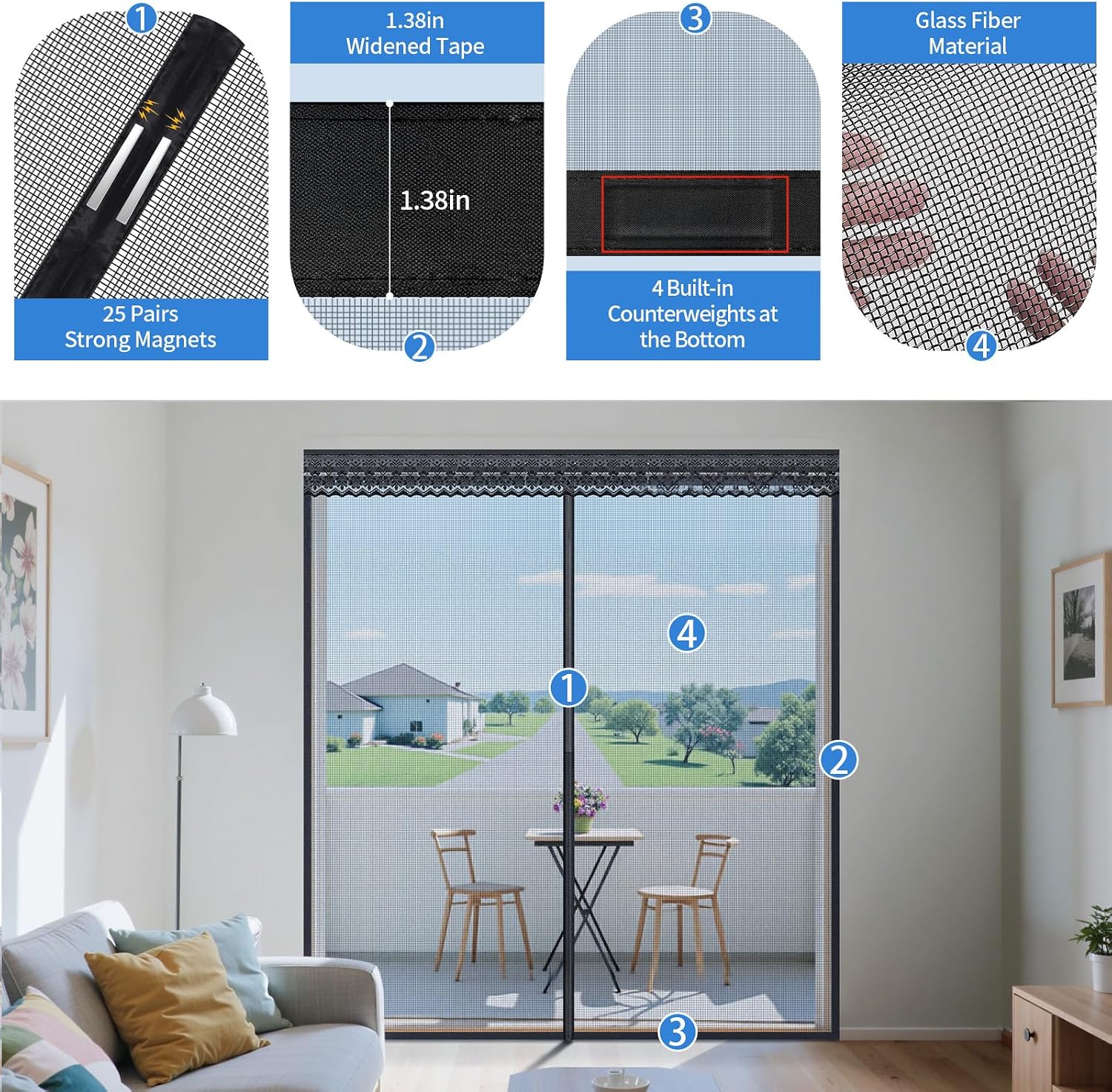 Sliding Magnetic Retractable Screen Door