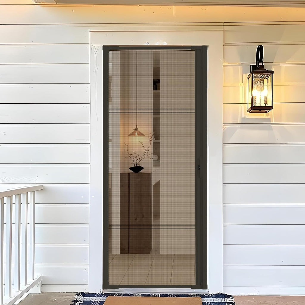 Brown Invisible Retractable Screen Door
