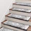 Non Slip Grey Washable Stair Carpet Treads