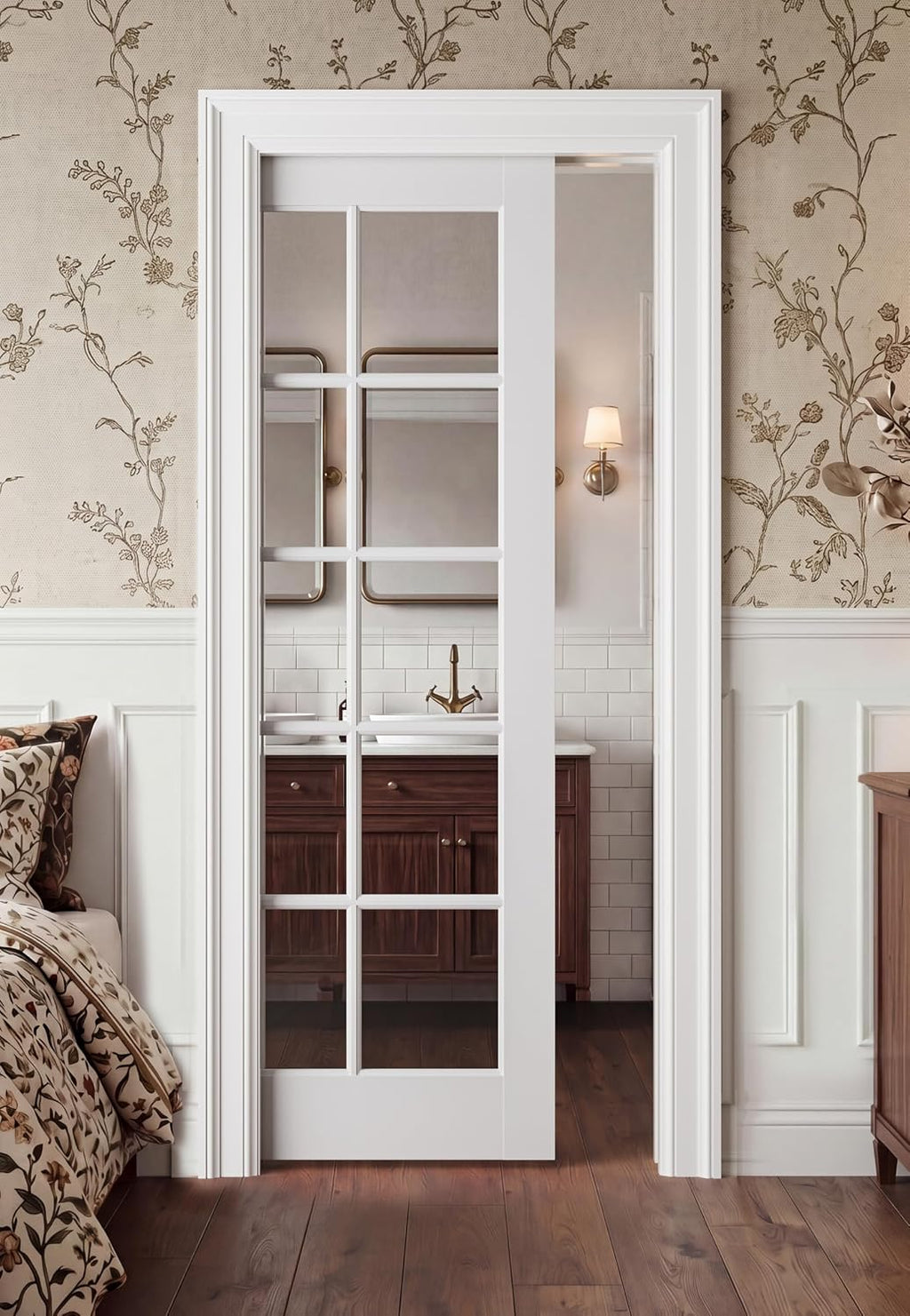 10-Lite Glass Soft Close Pocket Door