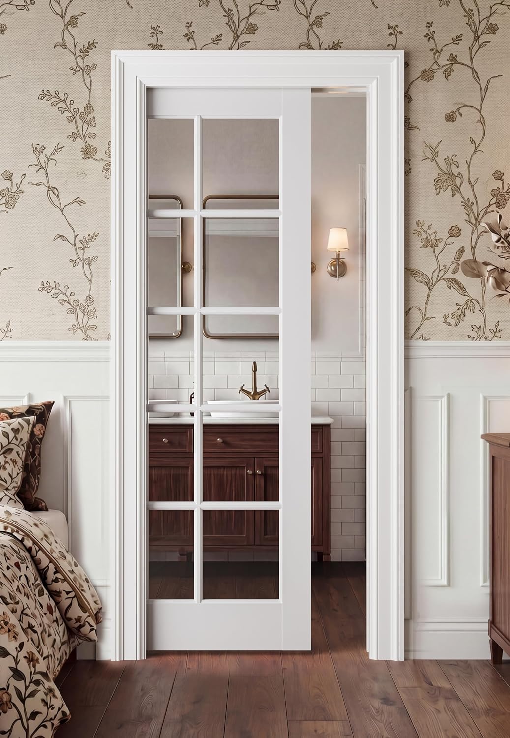 10-Lite Glass Soft Close Pocket Door