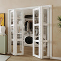 White 3-Lite Glass Folding Door
