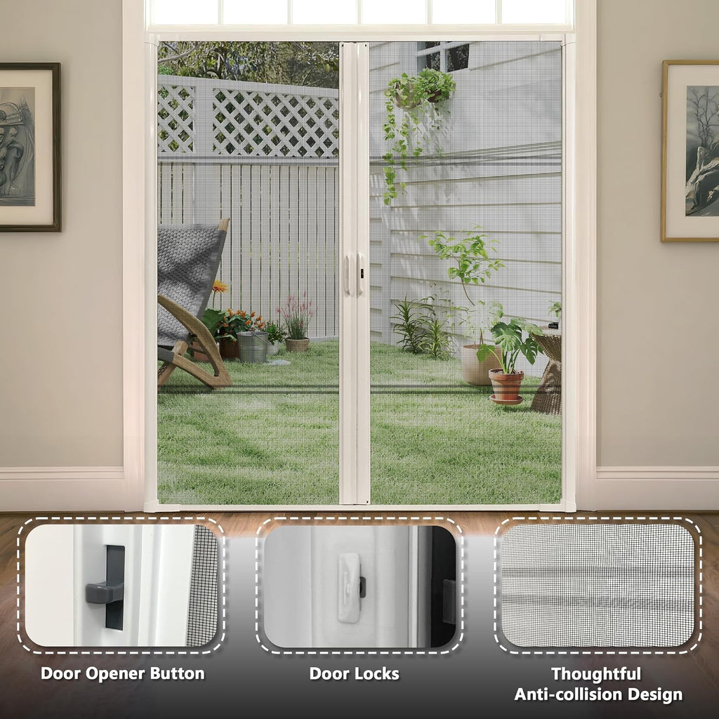 Heavy Duty White Double Screen Door