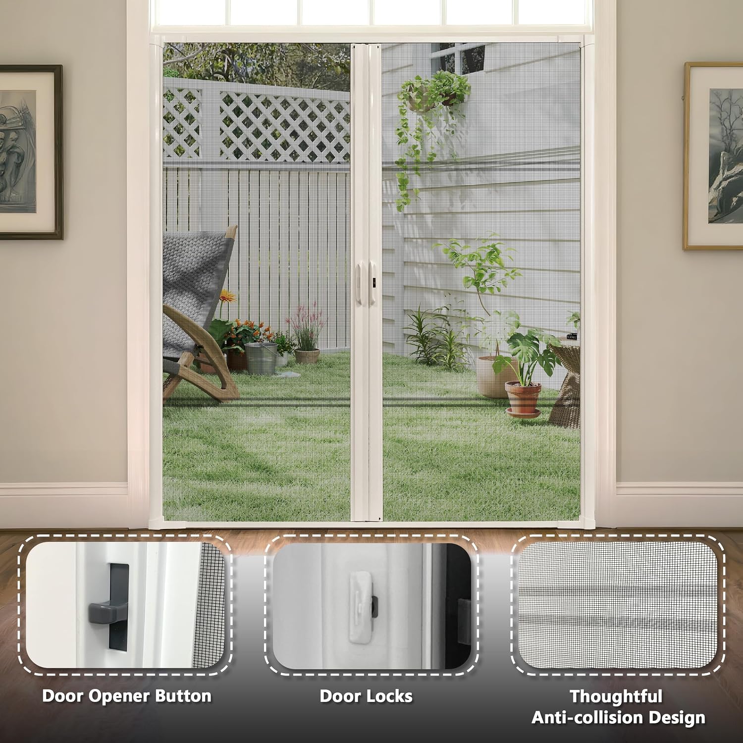 Heavy Duty White Double Screen Door