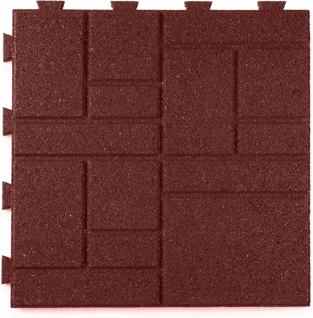 Red Squarescape Interlocking Rubber Tiles