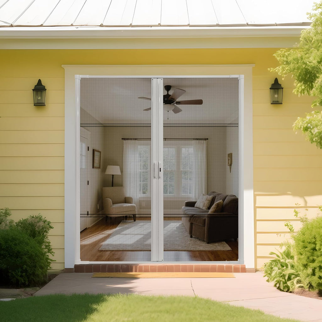 Heavy Duty White Double Screen Door