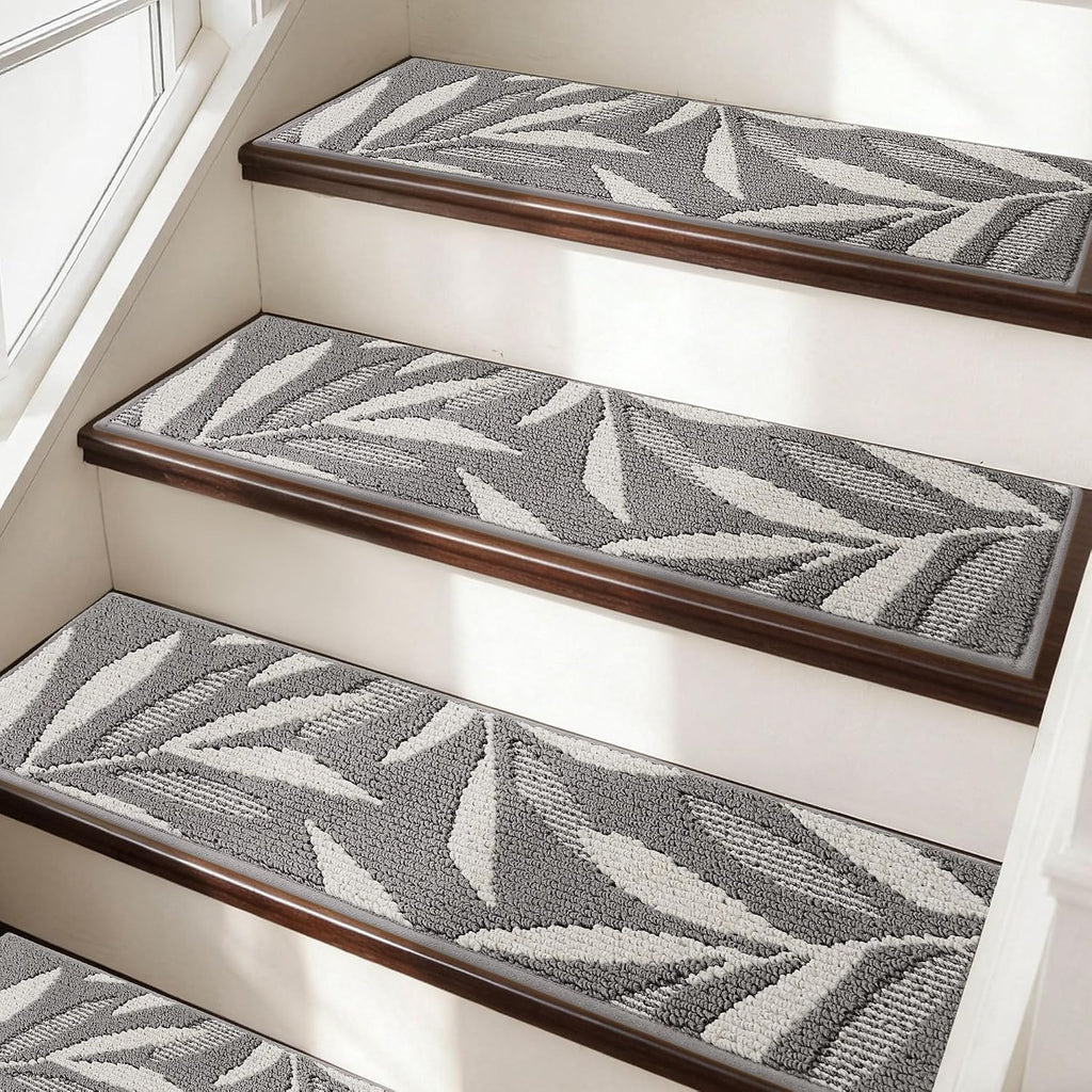 Grey Leaf Non Slip Stair Treads