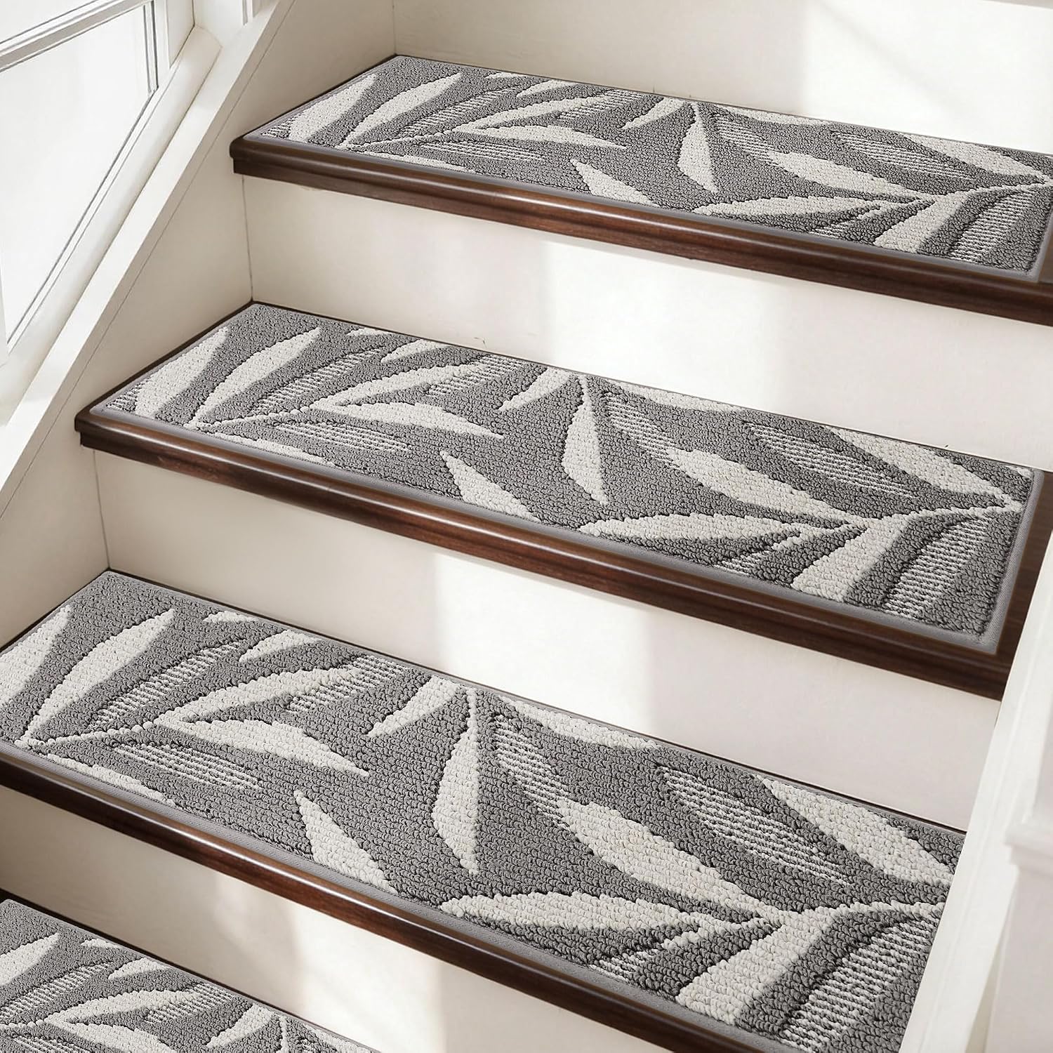 Grey Leaf Non Slip Stair Treads