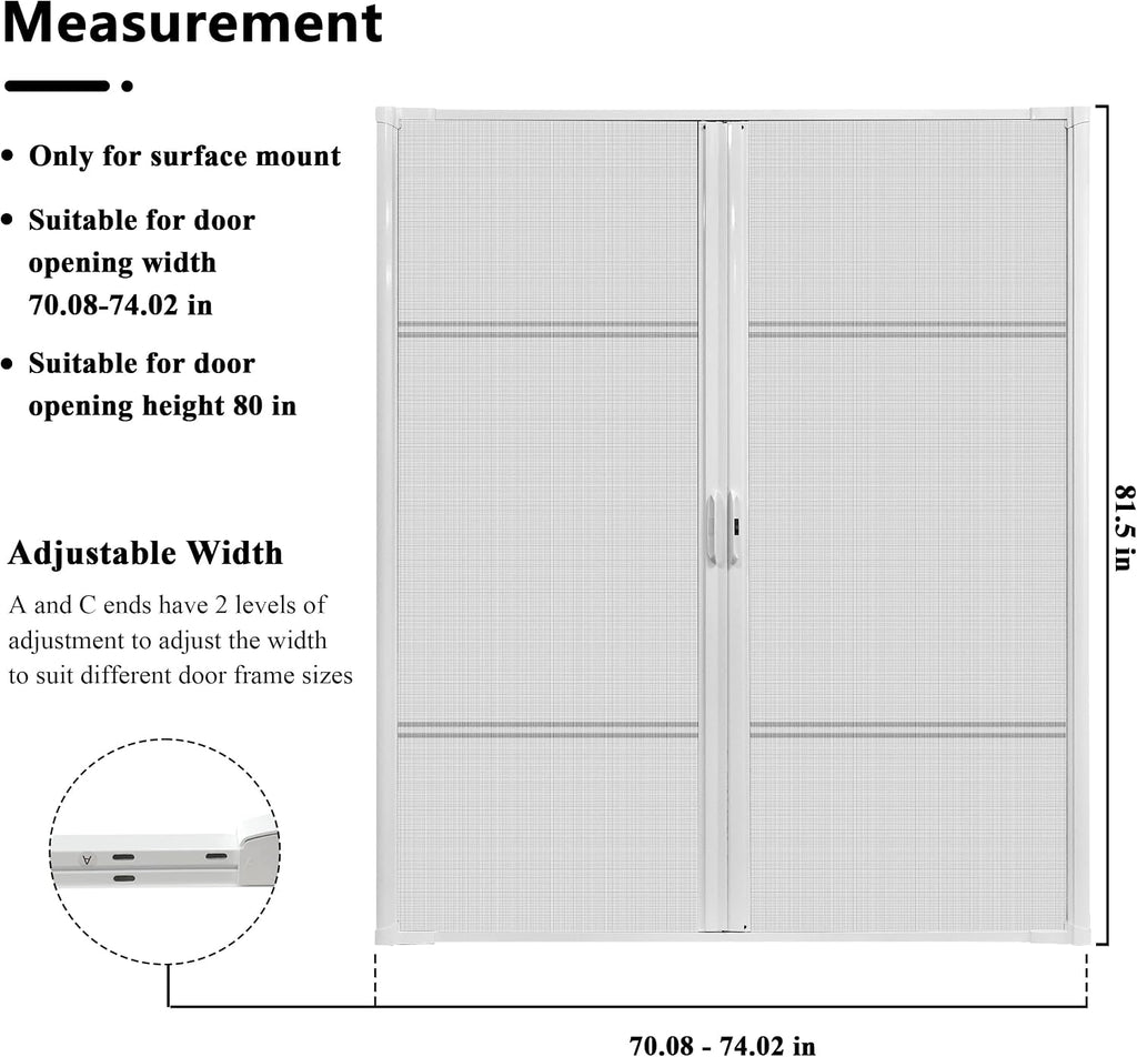 Heavy Duty White Double Screen Door