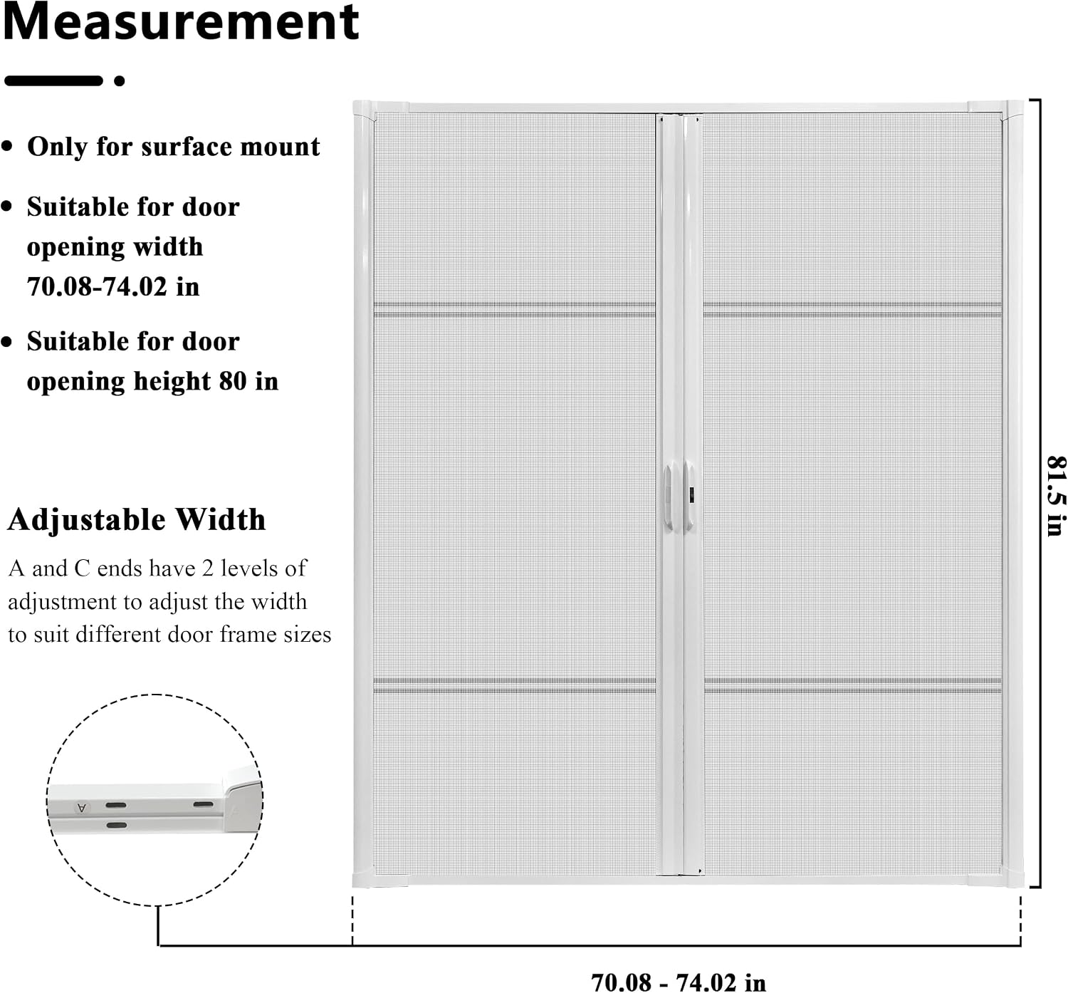Heavy Duty White Double Screen Door