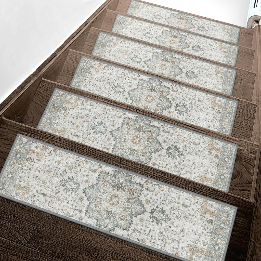 Taupe Peel Stick Safe Stair Carpets