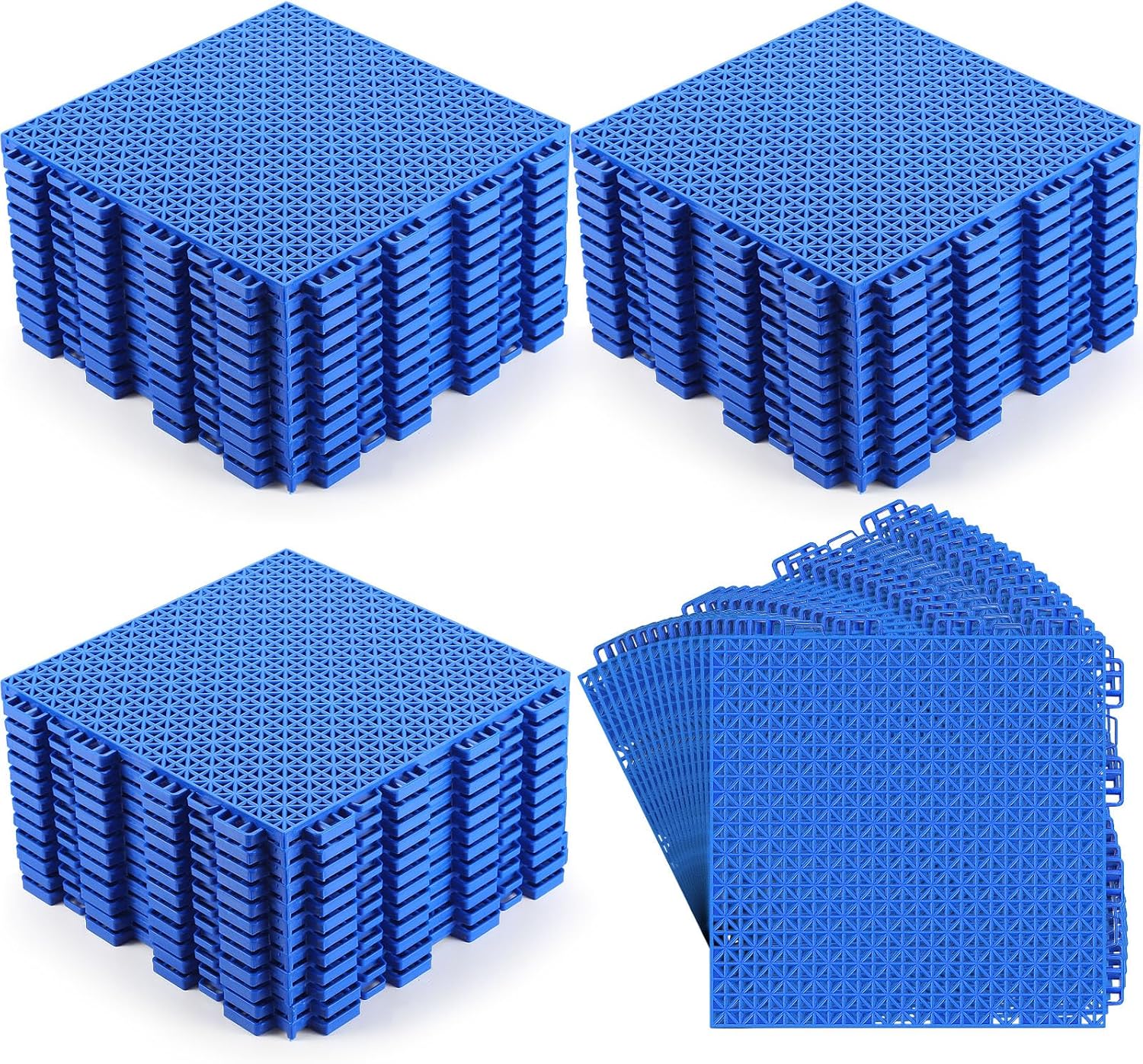 Blue Drainage Interlocking Cushion Floor Tiles