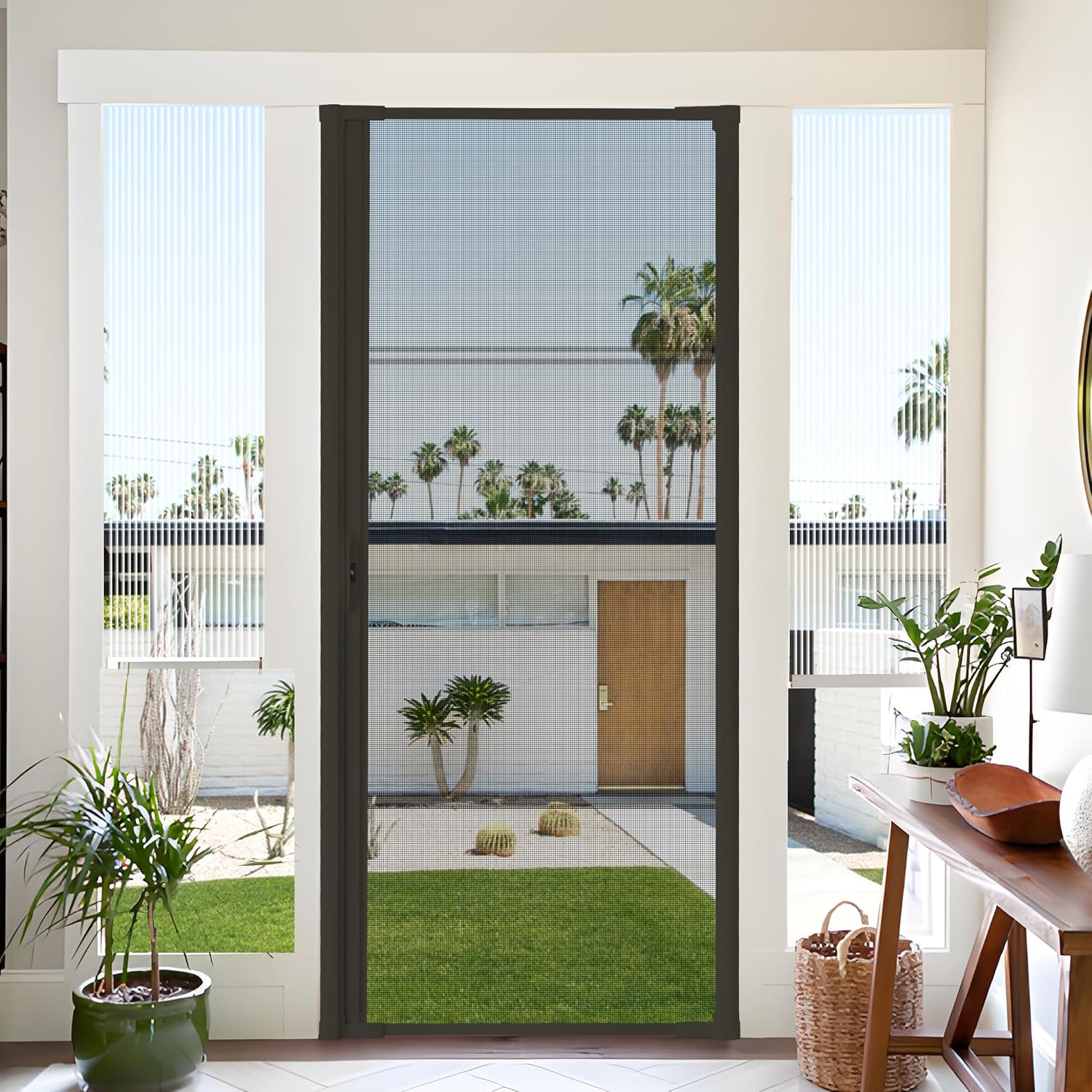 Brown Invisible Retractable Screen Door