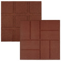 Red Dual-Sided Outdoor Deck Rubber Tiles