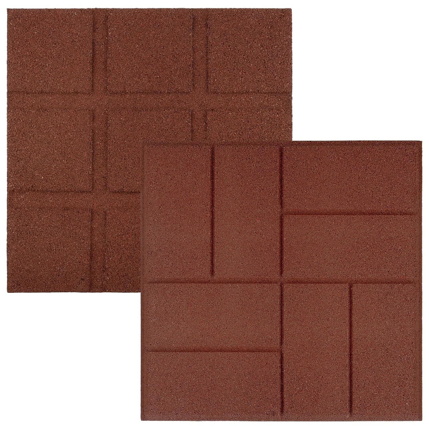 Red Dual-Sided Outdoor Deck Rubber Tiles